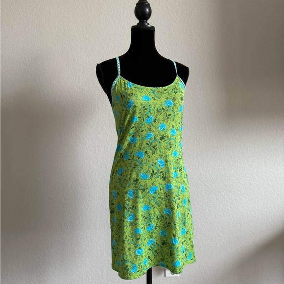 Victoria's Secret Other - Victorias Secret y2k Floral Green and Blue slip dress